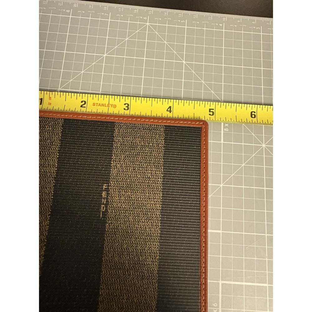 New Vintage FENDI Italy Pequin Stripe Travel Wallet Travelers Notebook - Picture 5 of 13